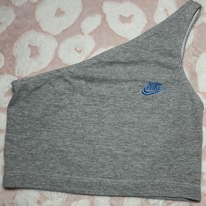 Nike Gray One Shoulder Crop Top